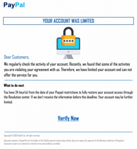 PayPal Phishing Email